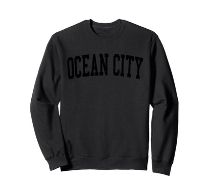 Ocean City Nj Distressed Black Sweatshirt - Fun Novelty Design Men Women - T-Shirt, Sweatshirt, Hoodie