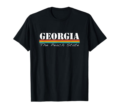 Georgia Peach State Stripes T-Shirt - Fun Novelty Design Men Women - T-Shirt, Sweatshirt, Hoodie