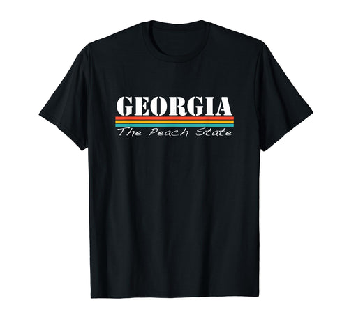 Georgia Peach State Stripes T-Shirt - Fun Novelty Design Men Women - T-Shirt, Sweatshirt, Hoodie