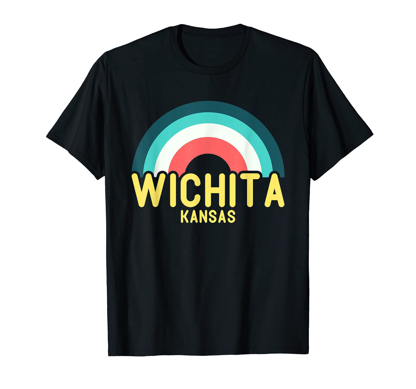 Wichita Kansas Rainbow T-Shirt - Unique Graphic for Adults - T-Shirt, Sweatshirt, Hoodie