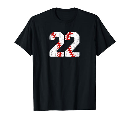 Baseball Player Jersey Number 22 22 T-Shirt - Unique Graphic for Adults - T-Shirt, Sweatshirt, Hoodie