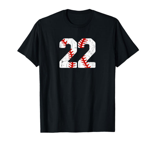 Baseball Player Jersey Number 22 22 T-Shirt - Unique Graphic for Adults - T-Shirt, Sweatshirt, Hoodie