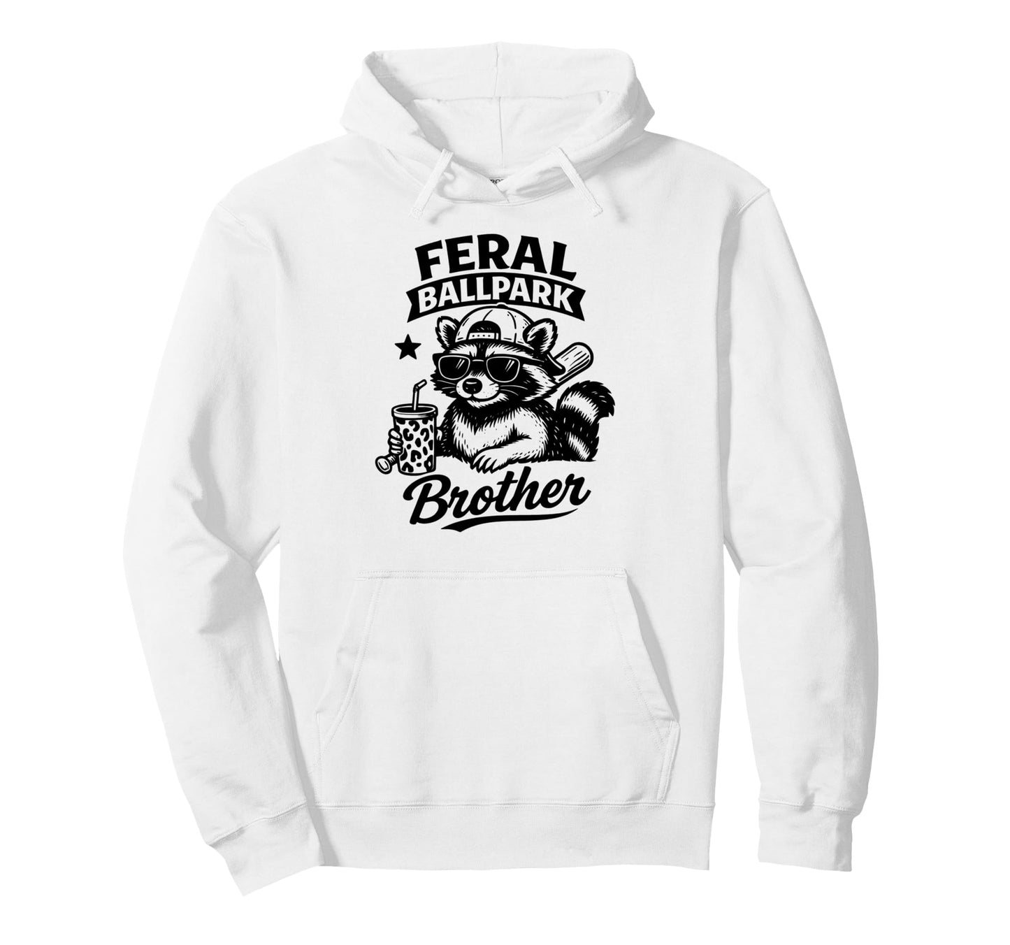 Raccoon And Scooter Feral Ballpark Hoodie - Custom Art Print for Adults - T-Shirt, Sweatshirt, Hoodie