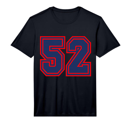 Blue Red Sport Team Number 52 Performance T-Shirt - Trendy Graphic Unisex - T-Shirt, Sweatshirt, Hoodie