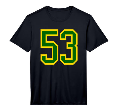 Green Yellow Sport Team Number 53 T-Shirt - Graphic Print Men Women - T-Shirt, Sweatshirt, Hoodie
