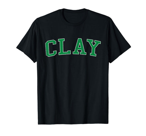 Clay Al Distressed Green Varsity T-Shirt - Trendy Graphic Unisex - T-Shirt, Sweatshirt, Hoodie