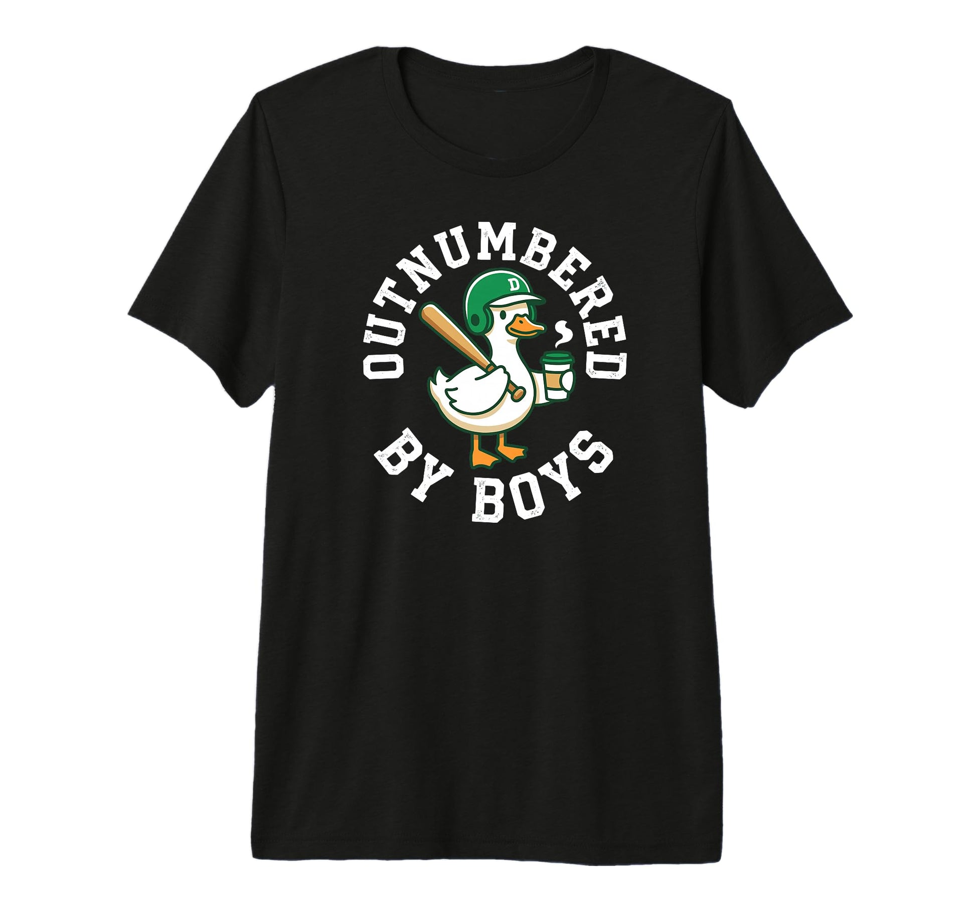 Outnumbered Baseball Duck Coffee Mom T-Shirt - Graphic Print for Adults - T-Shirt, Sweatshirt, Hoodie