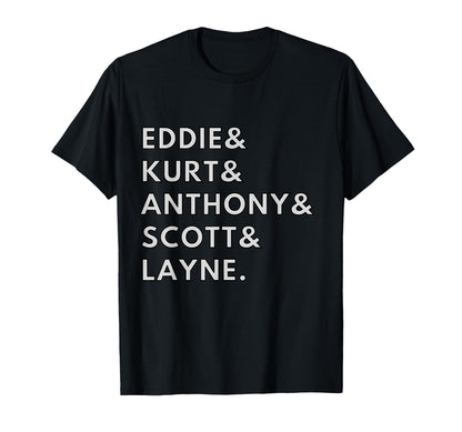 90S Grunge Rock Frontman Band Names T-Shirt - Minimalist Print Men Women - T-Shirt, Sweatshirt, Hoodie