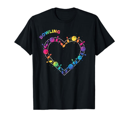 Bowling Shirts Bowling Love Rainbow T-Shirt - Aesthetic Graphic Men Women - T-Shirt, Sweatshirt, Hoodie