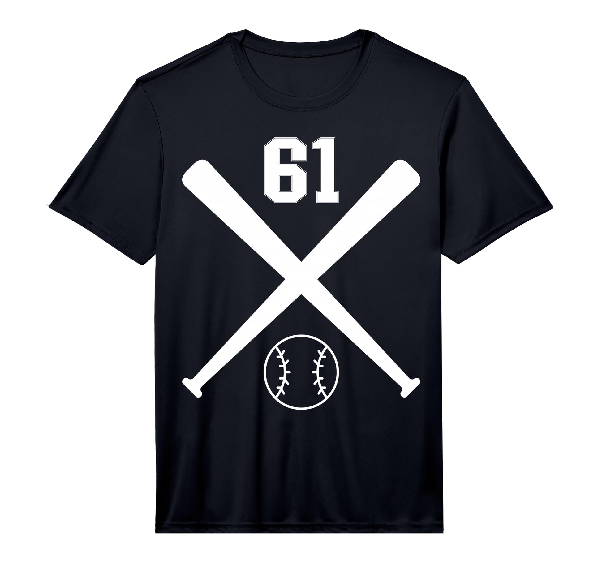 Baseball Softball Number 61 Performance T-Shirt - Graphic Print for Adults - T-Shirt, Sweatshirt, Hoodie