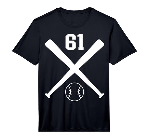 Baseball Softball Number 61 Performance T-Shirt - Graphic Print for Adults - T-Shirt, Sweatshirt, Hoodie