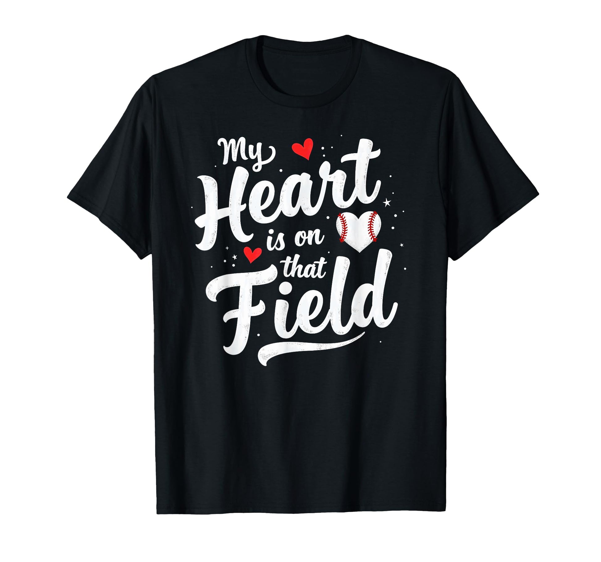 My Heart Is That Field Softball Dad Mom T-Shirt - Minimalist Print Unisex - T-Shirt, Sweatshirt, Hoodie