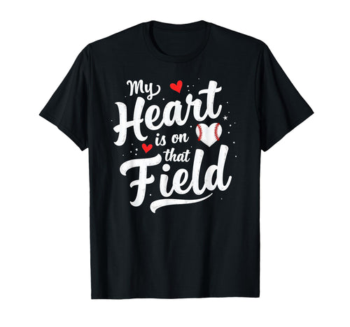 My Heart Is That Field Softball Dad Mom T-Shirt - Minimalist Print Unisex - T-Shirt, Sweatshirt, Hoodie