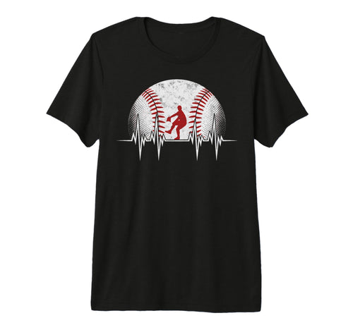 Baseball Ball Heartbeat Player Coach Dad T-Shirt - Novelty Apparel Unisex - T-Shirt, Sweatshirt, Hoodie