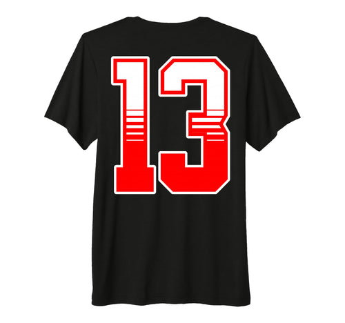 White Red Sport Team Number 13 Tri T-Shirt - Minimalist Print Men Women - T-Shirt, Sweatshirt, Hoodie