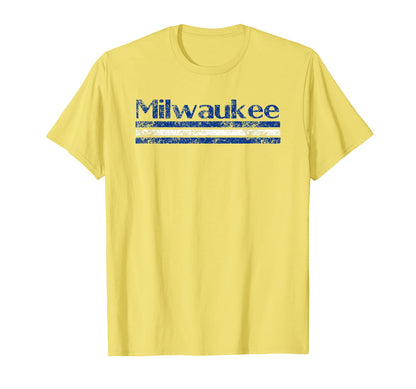 Milwaukee Weathered Stripe Throwback T-Shirt - Custom Art Print for Adults - T-Shirt, Sweatshirt, Hoodie