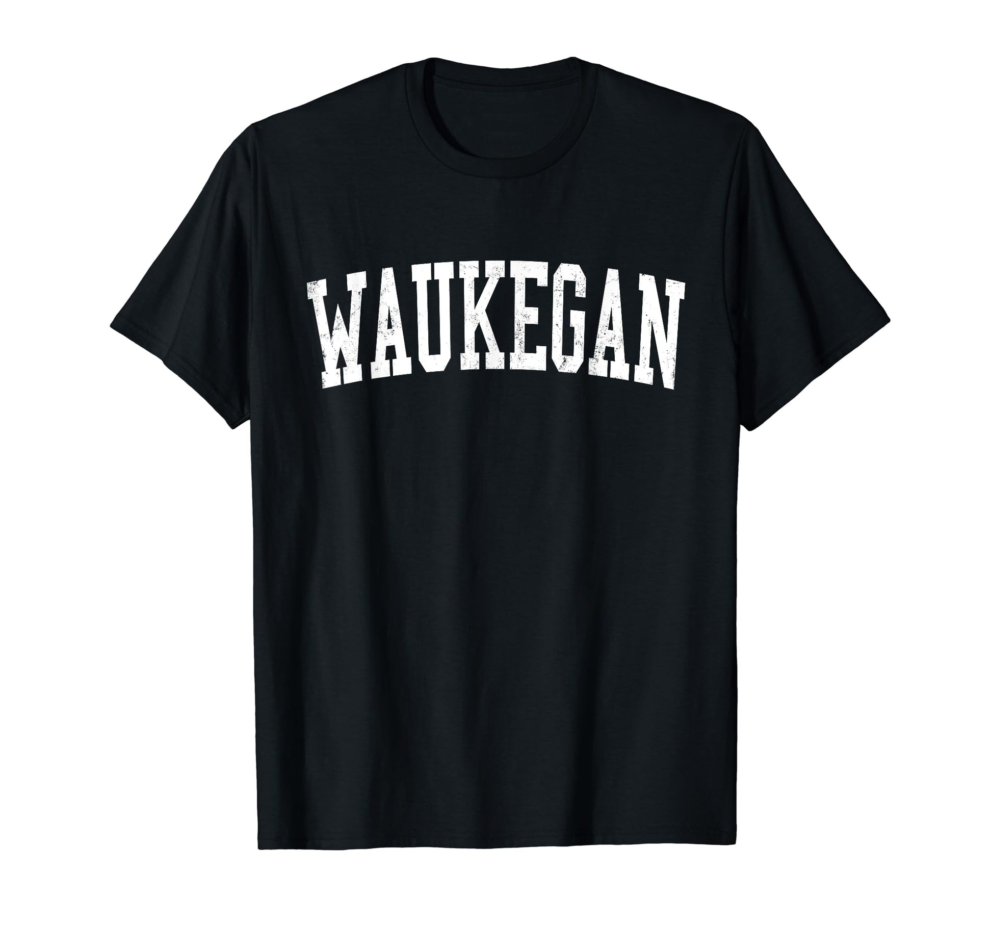 Waukegan Il Distressed White Varsity T-Shirt - Casual Everyday Wear Unisex - T-Shirt, Sweatshirt, Hoodie