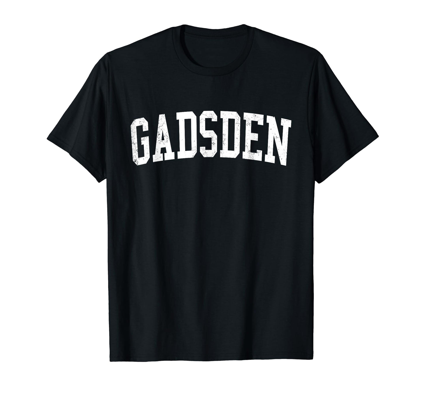 Gadsden Al Distressed White Varsity T-Shirt - Novelty Apparel for Adults - T-Shirt, Sweatshirt, Hoodie