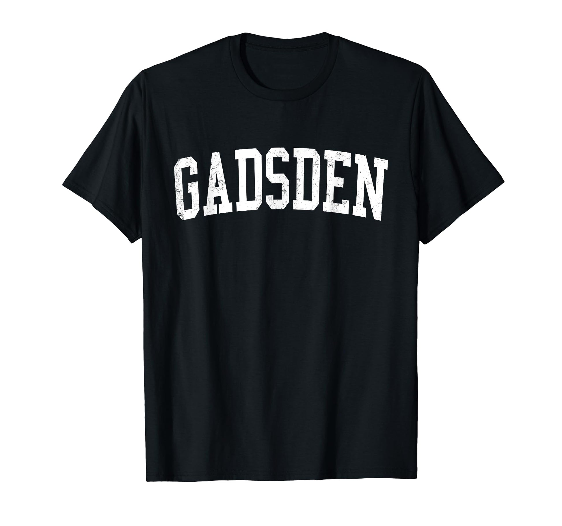 Gadsden Al Distressed White Varsity T-Shirt - Novelty Apparel for Adults - T-Shirt, Sweatshirt, Hoodie