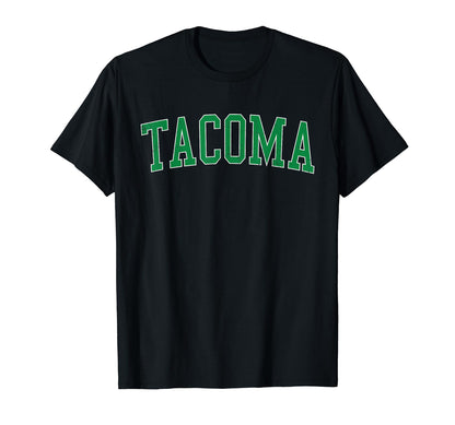 Tacoma Wa Distressed Green Varsity T-Shirt - Minimalist Print Unisex - T-Shirt, Sweatshirt, Hoodie