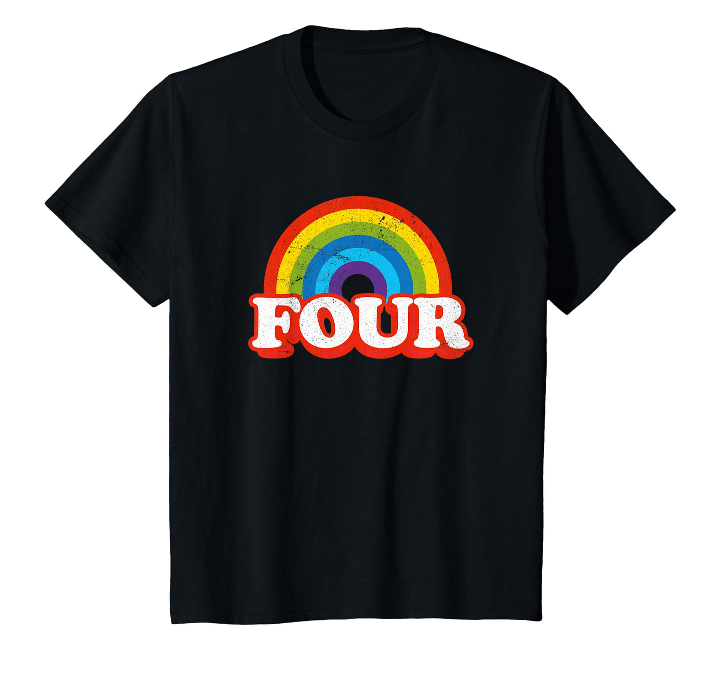 Four Rainbow 4 Years Old 4Th Birthday T-Shirt - Streetwear Style Men Women - T-Shirt, Sweatshirt, Hoodie