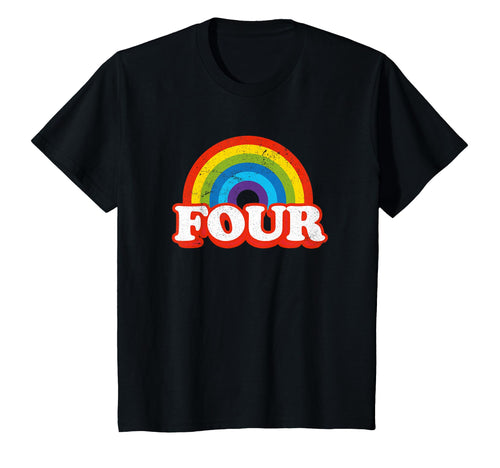 Four Rainbow 4 Years Old 4Th Birthday T-Shirt - Streetwear Style Men Women - T-Shirt, Sweatshirt, Hoodie
