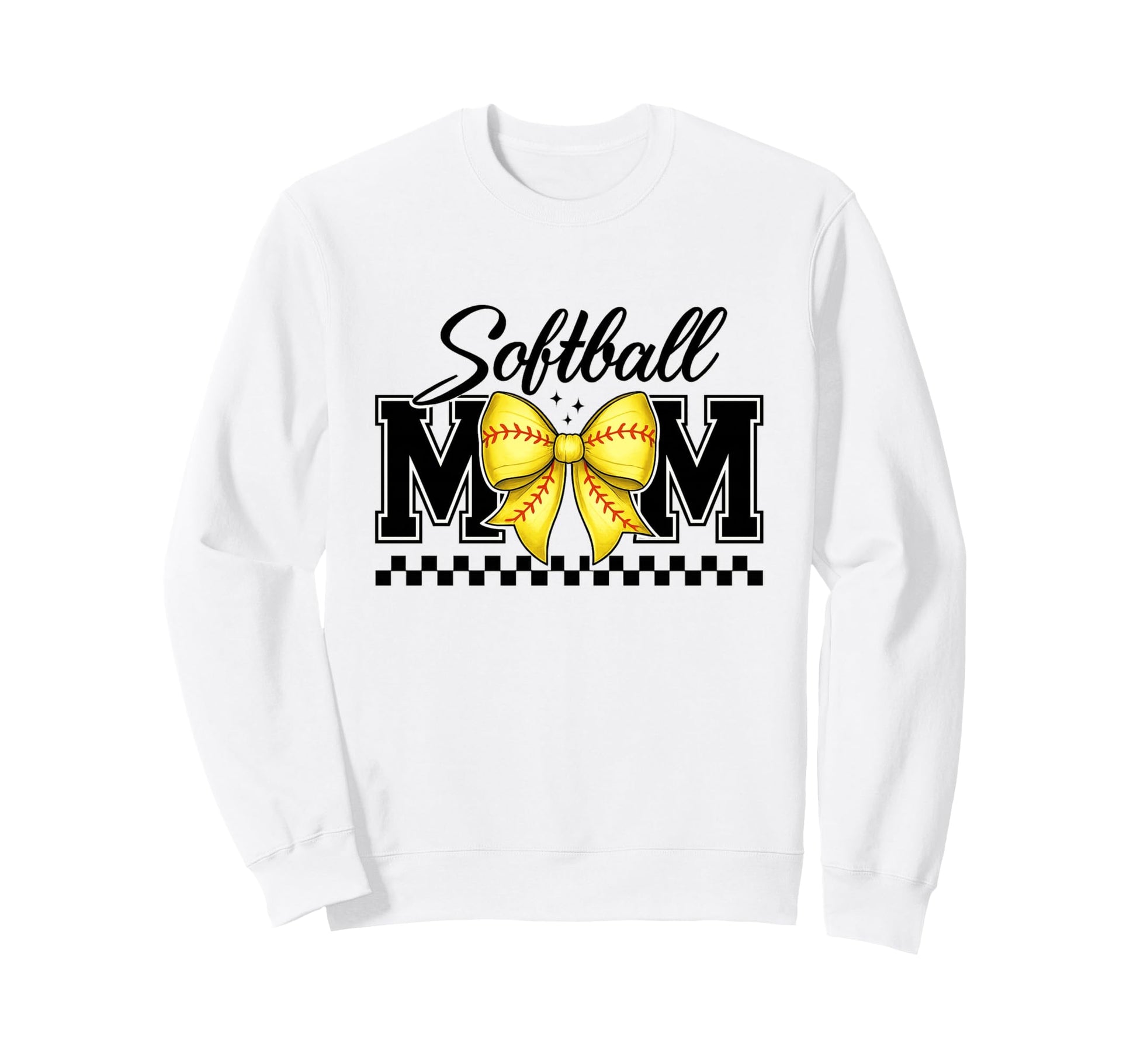 Softball Mom Bow Game Day Sweatshirt - Aesthetic Graphic for Adults - T-Shirt, Sweatshirt, Hoodie