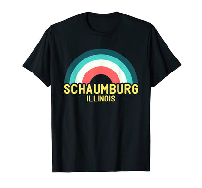 Schaumburg Illinois Rainbow T-Shirt - Graphic Print for Adults - T-Shirt, Sweatshirt, Hoodie
