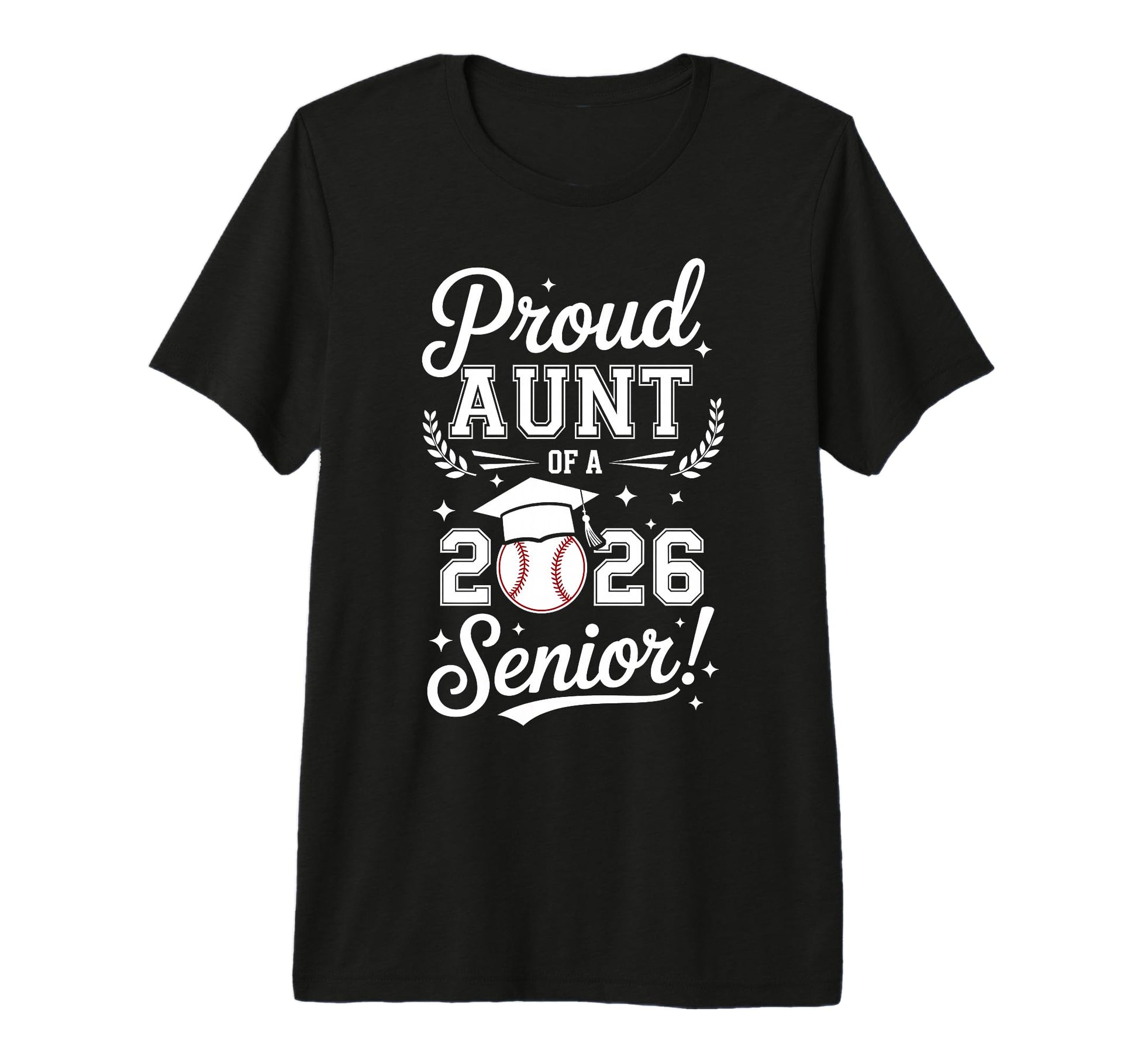 Proud Aunt 2026 Senior Baseball T-Shirt - Minimalist Print for Adults - T-Shirt, Sweatshirt, Hoodie