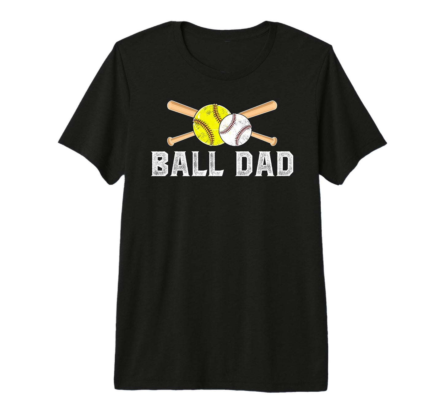 Mens Ball Dad Softball Baseball Dad T-Shirt - Minimalist Print for Adults - T-Shirt, Sweatshirt, Hoodie
