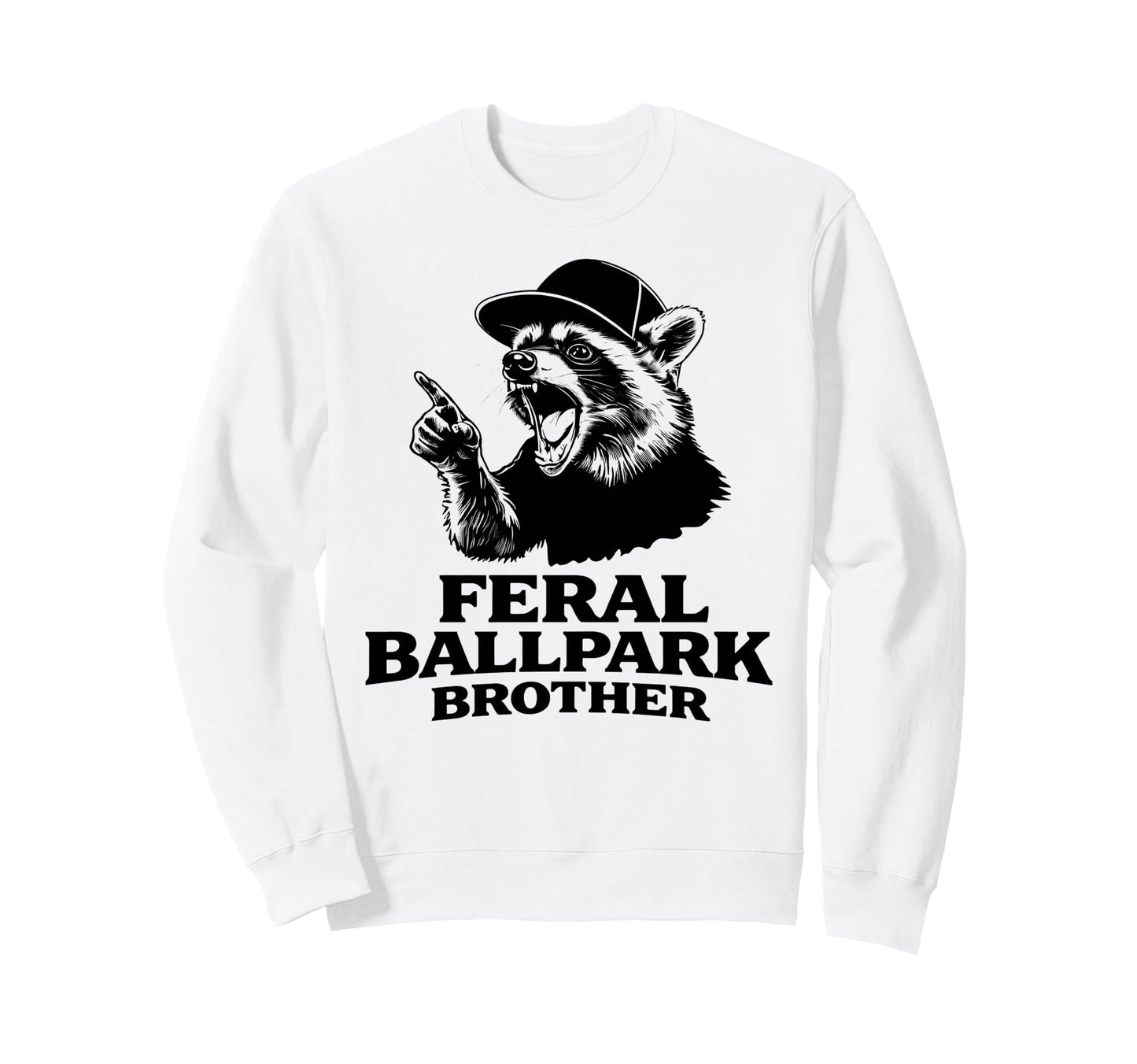 Raccoon And Scooter Feral Ballpark Sweatshirt - Minimalist Print Men Women - T-Shirt, Sweatshirt, Hoodie