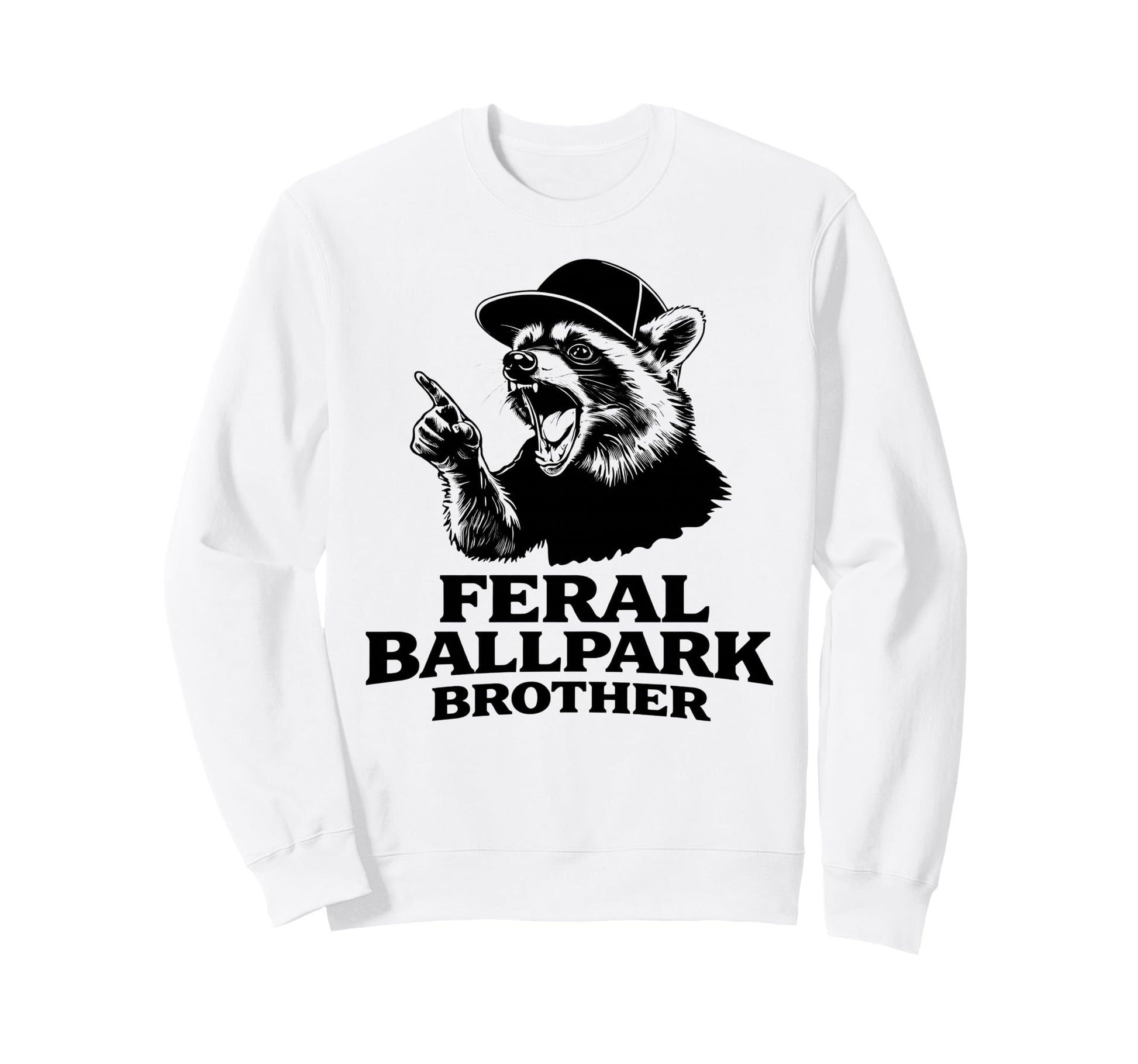 Raccoon And Scooter Feral Ballpark Sweatshirt - Minimalist Print Men Women - T-Shirt, Sweatshirt, Hoodie