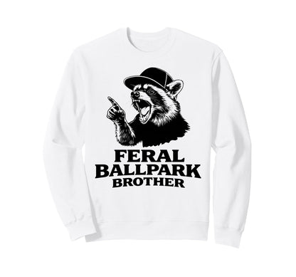 Raccoon And Scooter Feral Ballpark Sweatshirt - Minimalist Print Men Women - T-Shirt, Sweatshirt, Hoodie