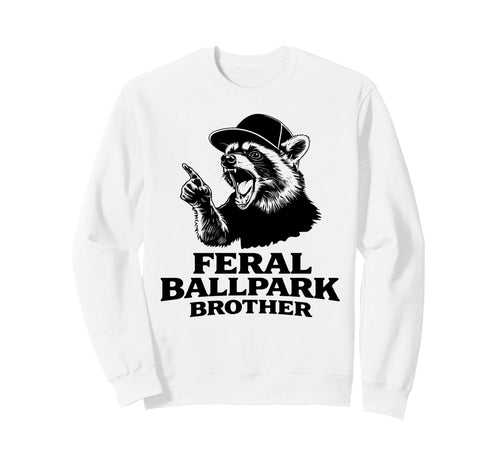 Raccoon And Scooter Feral Ballpark Sweatshirt - Minimalist Print Men Women - T-Shirt, Sweatshirt, Hoodie
