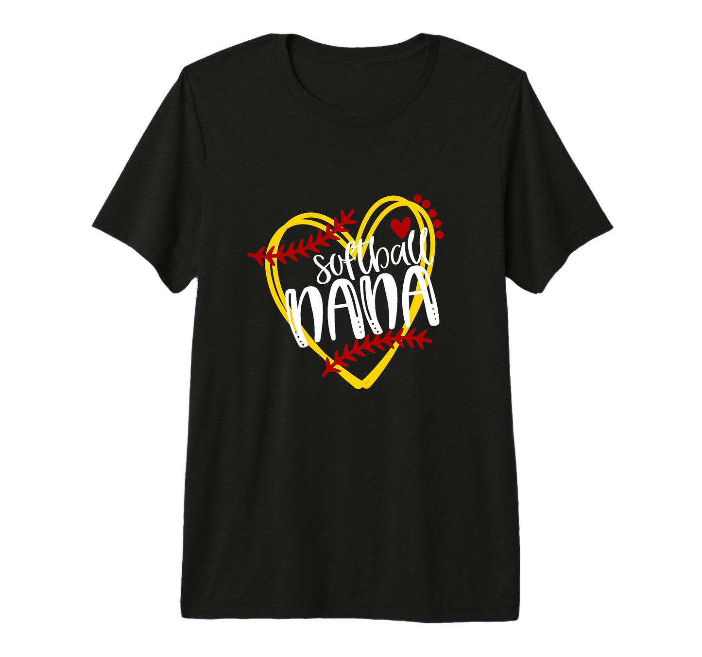 Softball Nana Grandma Heart Womens Tri T-Shirt - Custom Art Print Unisex - T-Shirt, Sweatshirt, Hoodie