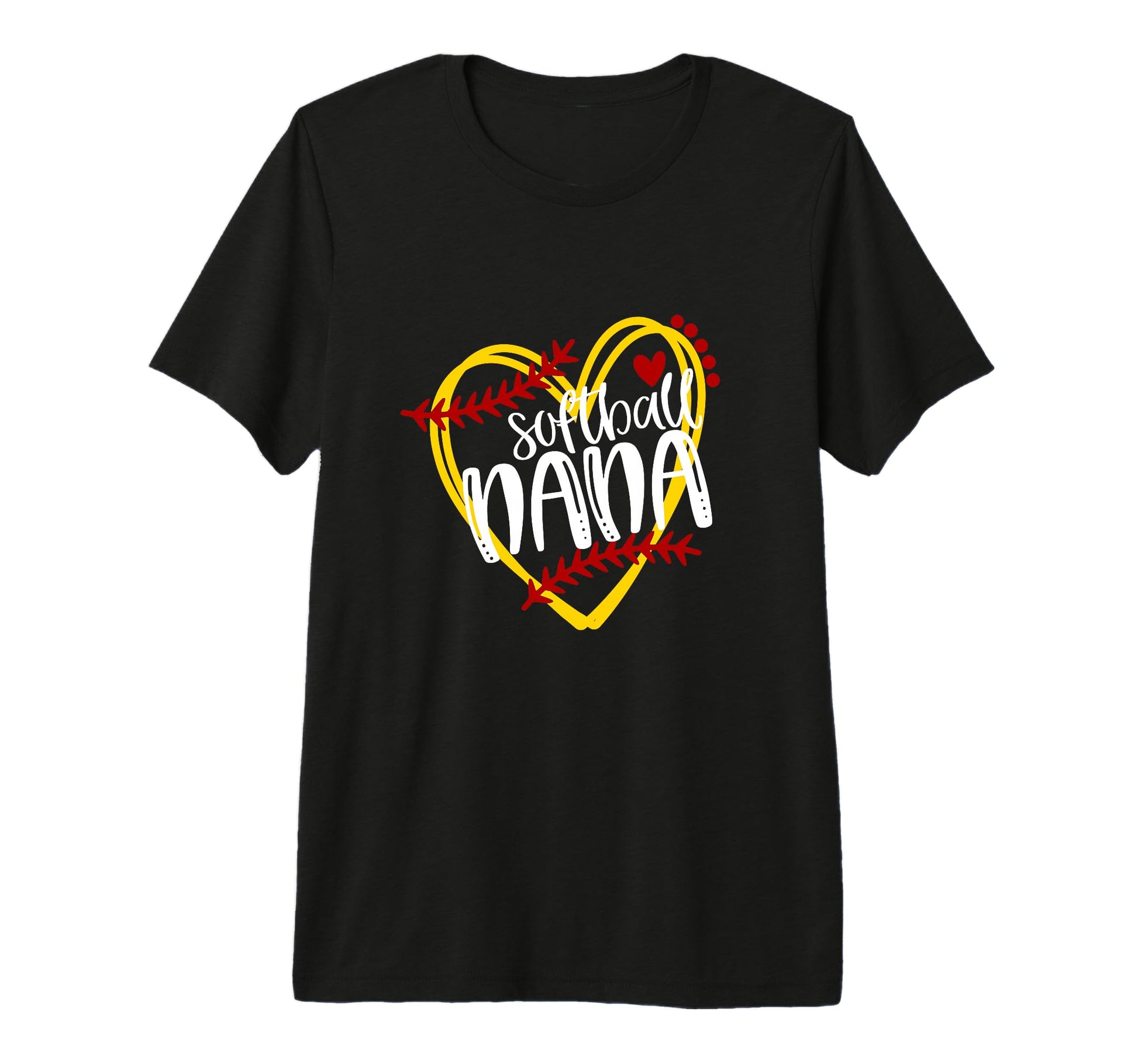 Softball Nana Grandma Heart Womens Tri T-Shirt - Custom Art Print Unisex - T-Shirt, Sweatshirt, Hoodie