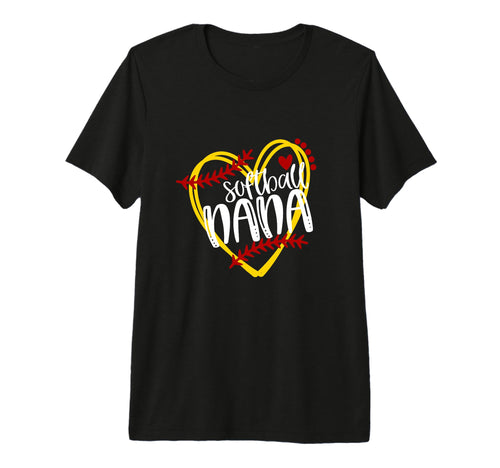 Softball Nana Grandma Heart Womens Tri T-Shirt - Custom Art Print Unisex - T-Shirt, Sweatshirt, Hoodie
