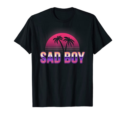 Sad Vaporwave Palm Trees Beach Lover T-Shirt - Streetwear Style Unisex - T-Shirt, Sweatshirt, Hoodie