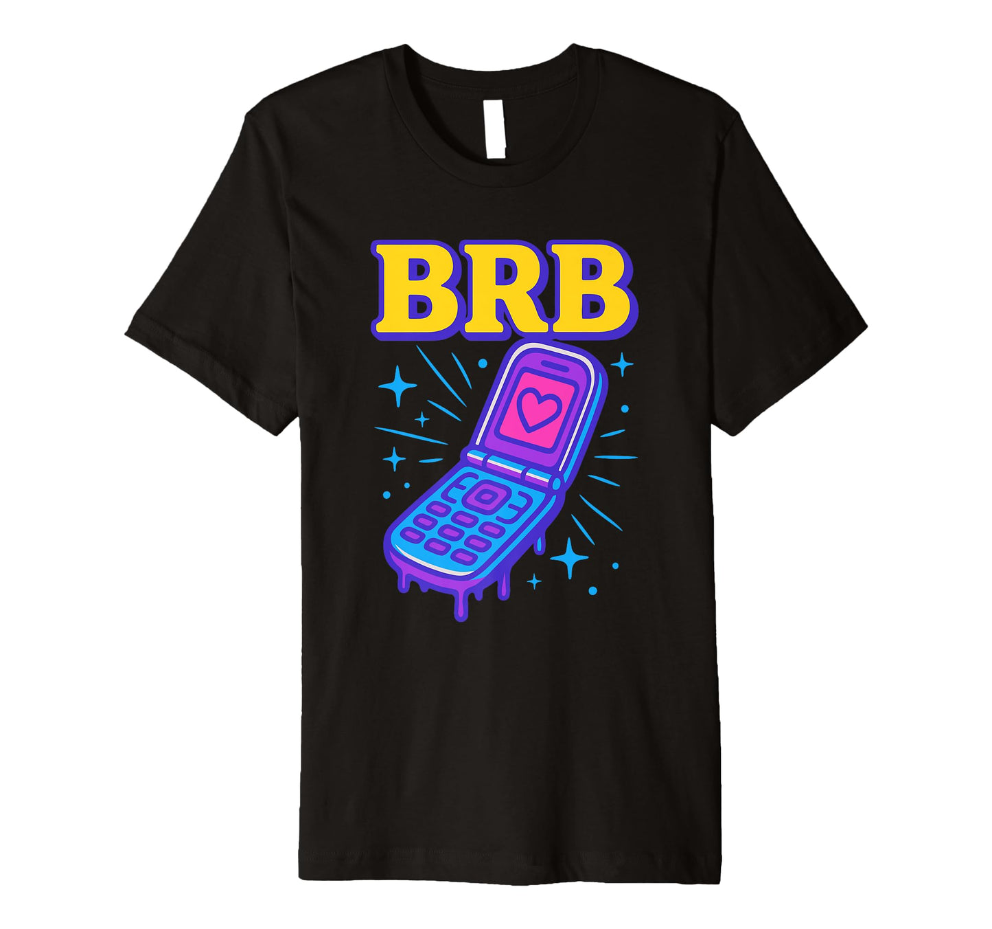 Y2K Brb Flip Phone Vaporwave Heart T-Shirt - Fun Novelty Design Men Women - T-Shirt, Sweatshirt, Hoodie