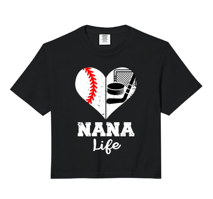 Nana Life Heart Funny Baseball Hockey Nana Hoodie - Trendy Graphic Unisex - T-Shirt, Sweatshirt, Hoodie