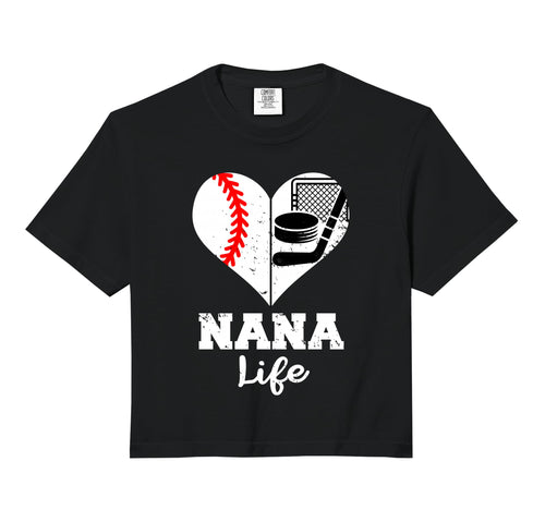 Nana Life Heart Funny Baseball Hockey Nana Hoodie - Trendy Graphic Unisex - T-Shirt, Sweatshirt, Hoodie