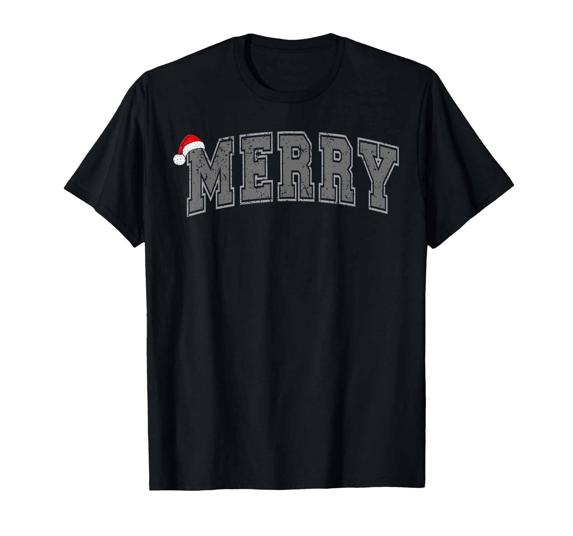 Merry Varsity Santa Hat T-Shirt - Trendy Graphic Men Women - T-Shirt, Sweatshirt, Hoodie
