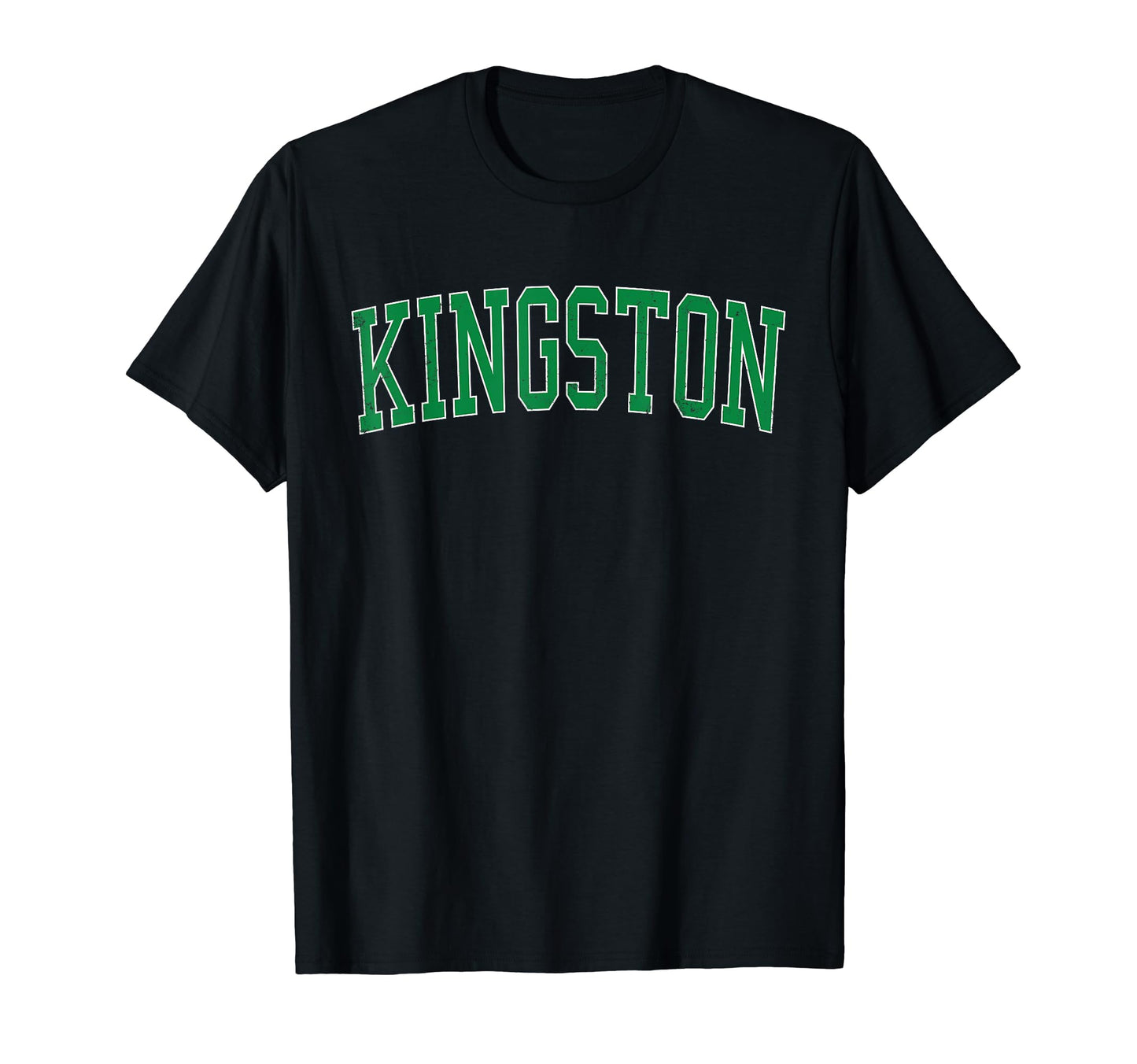 Kingston Ny Distressed Green Varsity T-Shirt - Aesthetic Graphic for Adults - T-Shirt, Sweatshirt, Hoodie