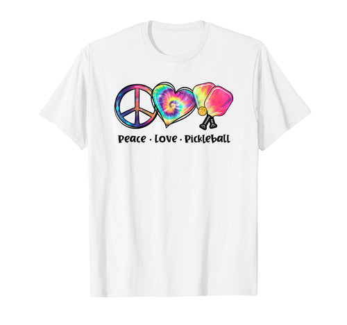Tie Dye Peace Love Pickleball Lovers T-Shirt - Custom Art Print Men Women - T-Shirt, Sweatshirt, Hoodie