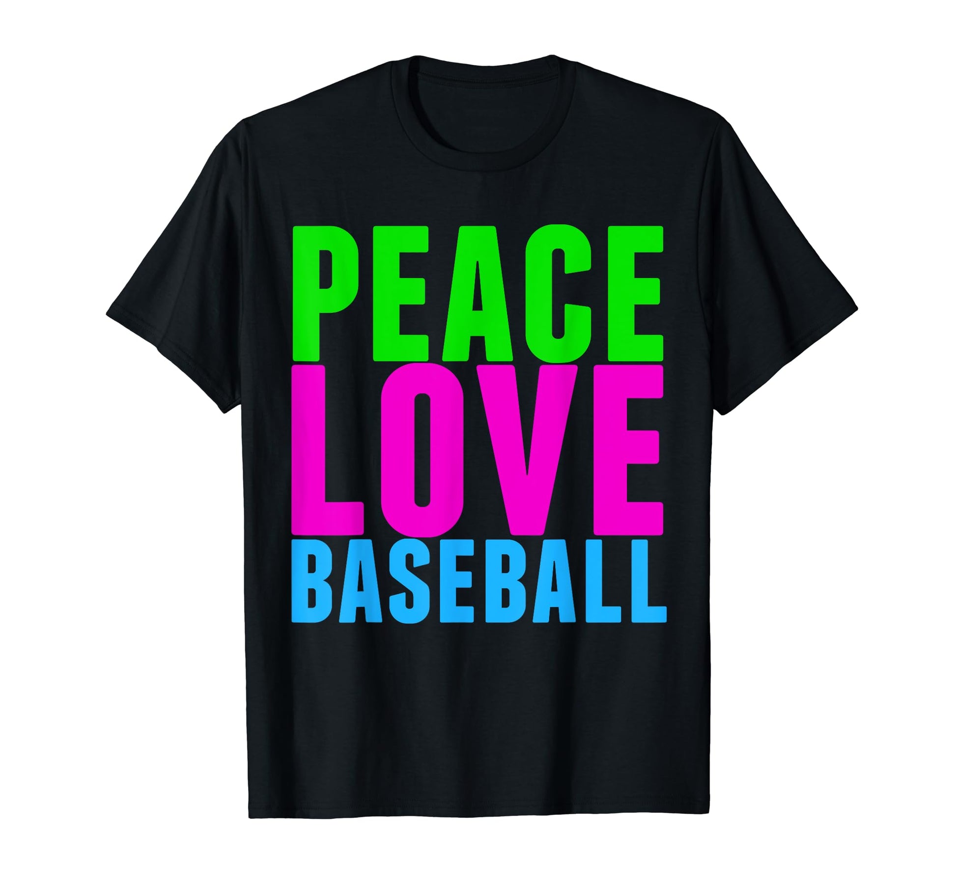 Peace Love Baseball T-Shirt - Graphic Print Men Women - T-Shirt, Sweatshirt, Hoodie