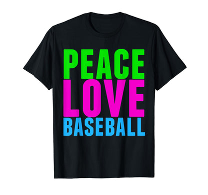 Peace Love Baseball T-Shirt - Graphic Print Men Women - T-Shirt, Sweatshirt, Hoodie
