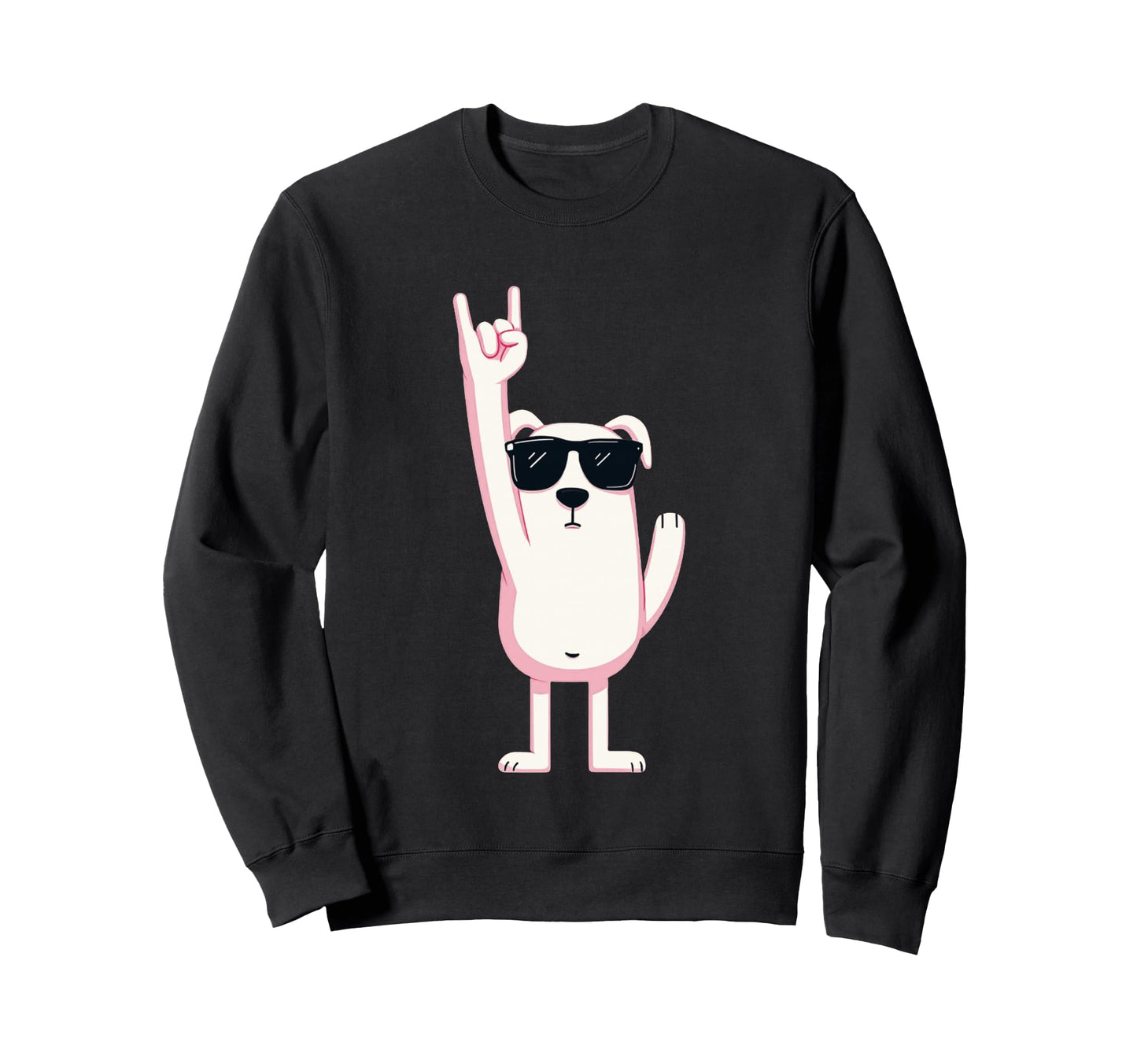 Polar Bear Rock Hand Sign Punk Mascot Sweatshirt - Streetwear Style Unisex - T-Shirt, Sweatshirt, Hoodie