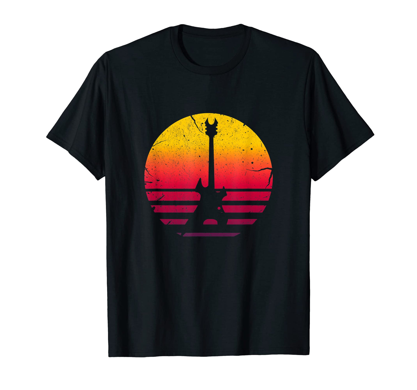 Guitar Sunset Electric Rock Music Lover T-Shirt - Minimalist Print Unisex - T-Shirt, Sweatshirt, Hoodie