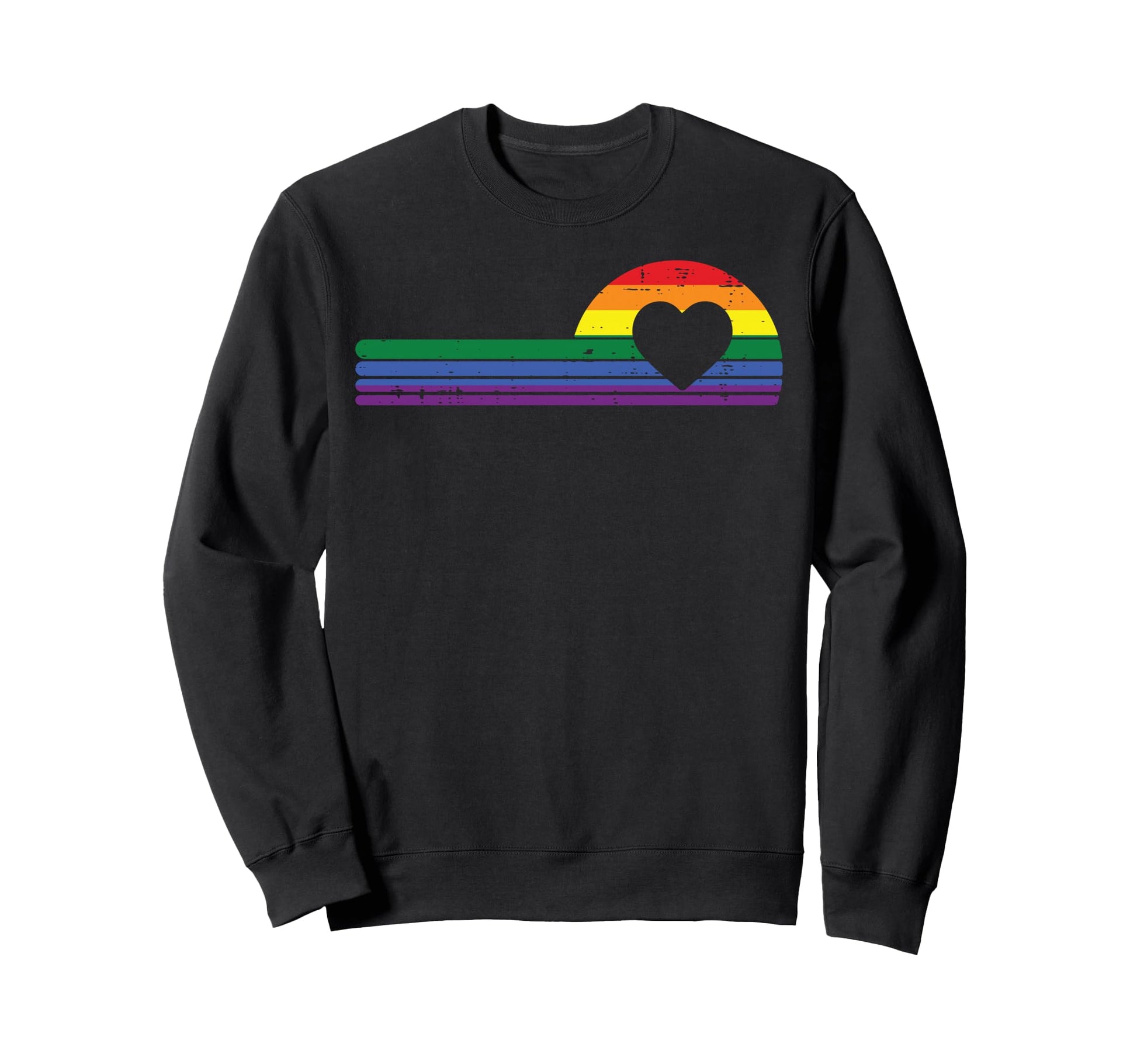 Heart Love Lgbtq Rainbow Flag Gay Sweatshirt - Minimalist Print Unisex - T-Shirt, Sweatshirt, Hoodie