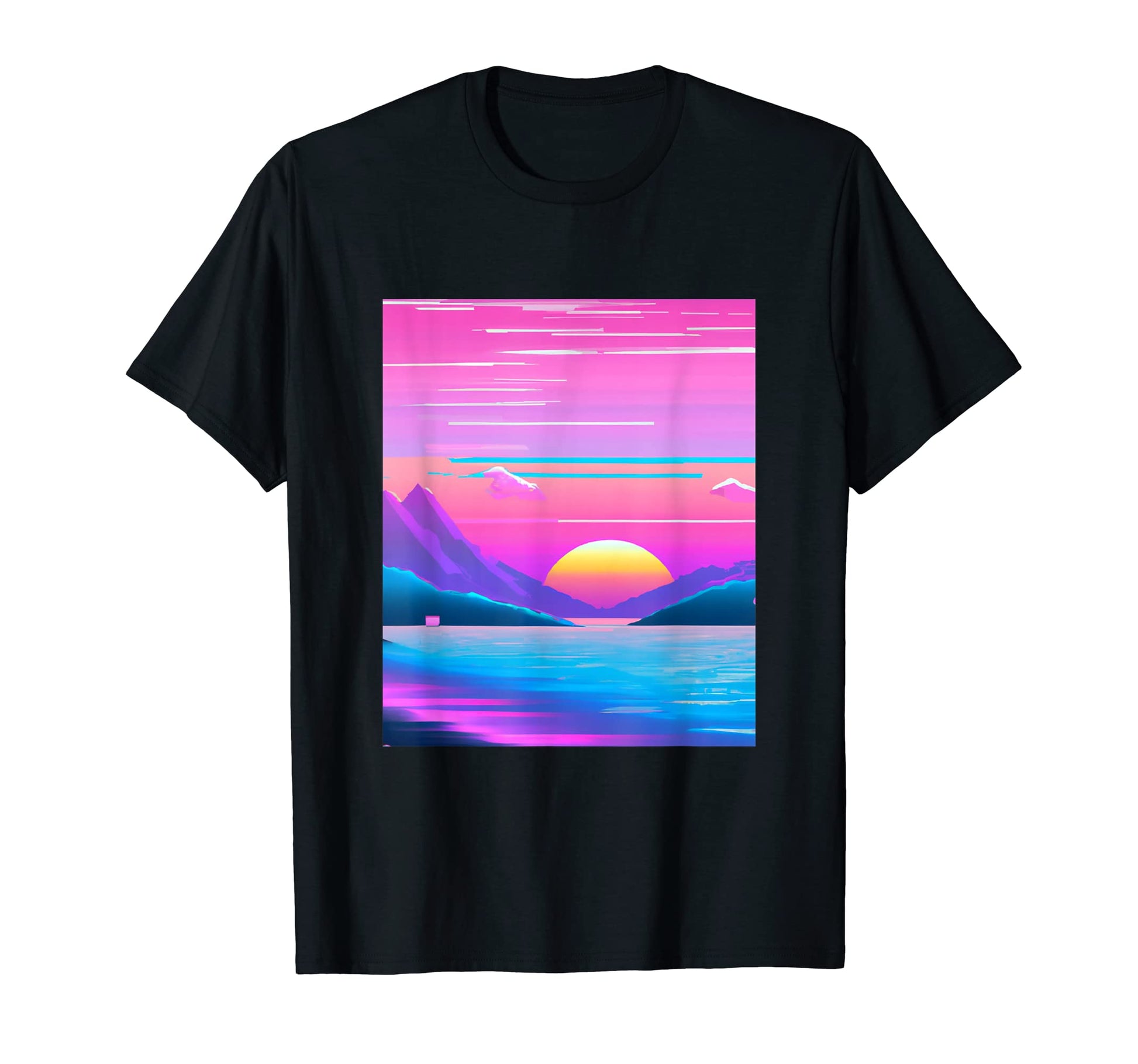 Vaporwave Sun Synthwave Sunset Aesthetic T-Shirt - Novelty Apparel Unisex - T-Shirt, Sweatshirt, Hoodie